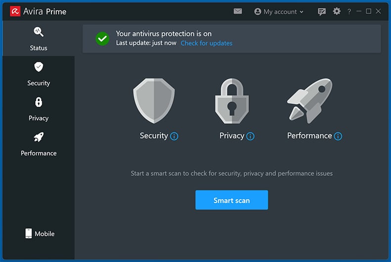 Avira Prime Interfaccia