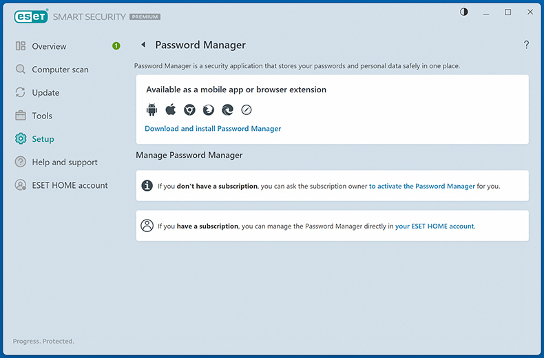 ESET Home Security Premium Password Manager