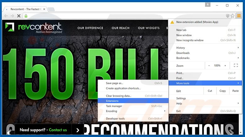 Rimuovere Revcontent adware da Google Chrome step 1