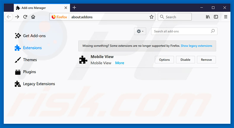 Rimozione degli annunci Pokki da Mozilla Firefox passo 2
