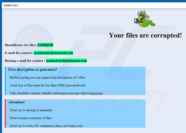 JSWRM decrypt instructions