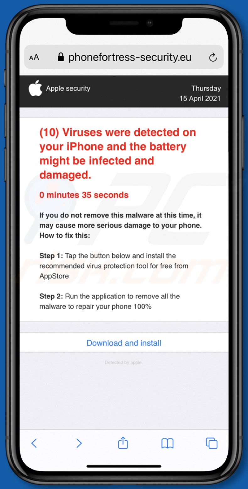 (10) Viruses were detected on your iPhone truffa