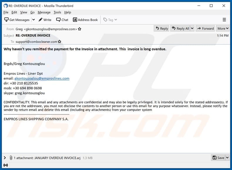 email di phishing webmonitor utilizzata per fornire webmonitor