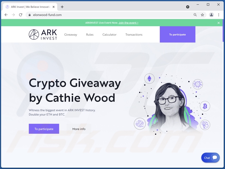 ARK Invest Crypto Giveaway truffa