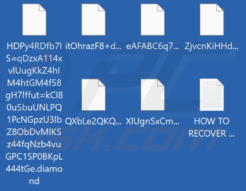 File crittografati dal ransomware Diamond (estensione .diamond)