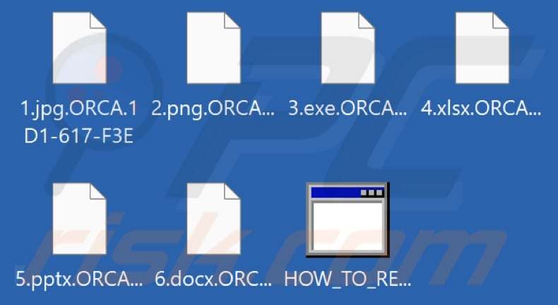 File criptati dal ransomware ORCA (estensione .ORCA.victim's_ID)