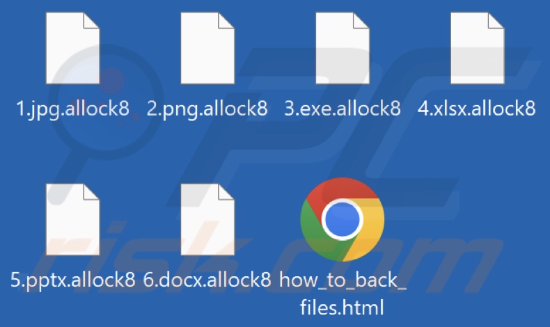 File crittografati dal ransomware Allock (estensione .allock8)