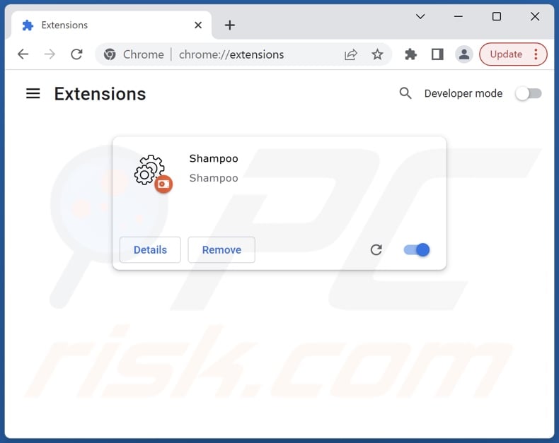 Rimozione delle estensioni di Google Chrome relative a ythingamgladt.com