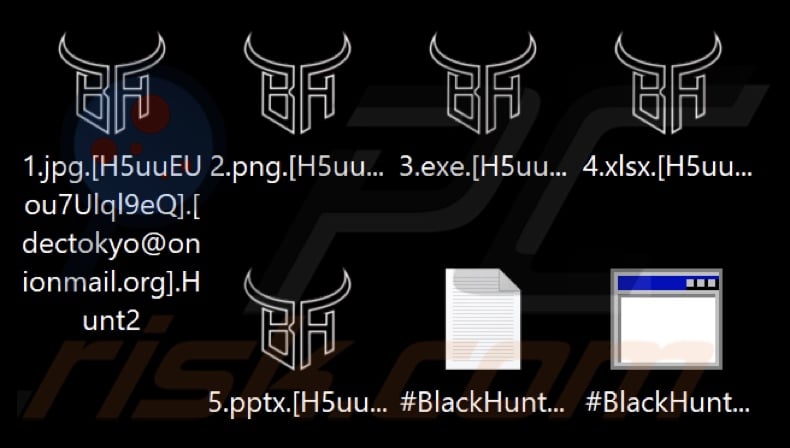 File crittografati dal ransomware Black Hunt 2.0 (estensione .Hunt2)