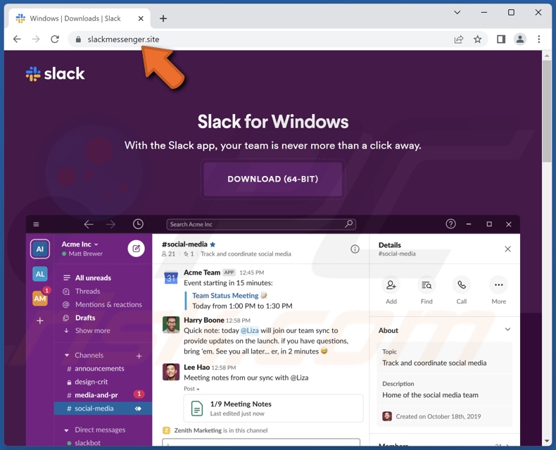 Il malware CustomerLoader promosso su un falso sito di download di software Slack