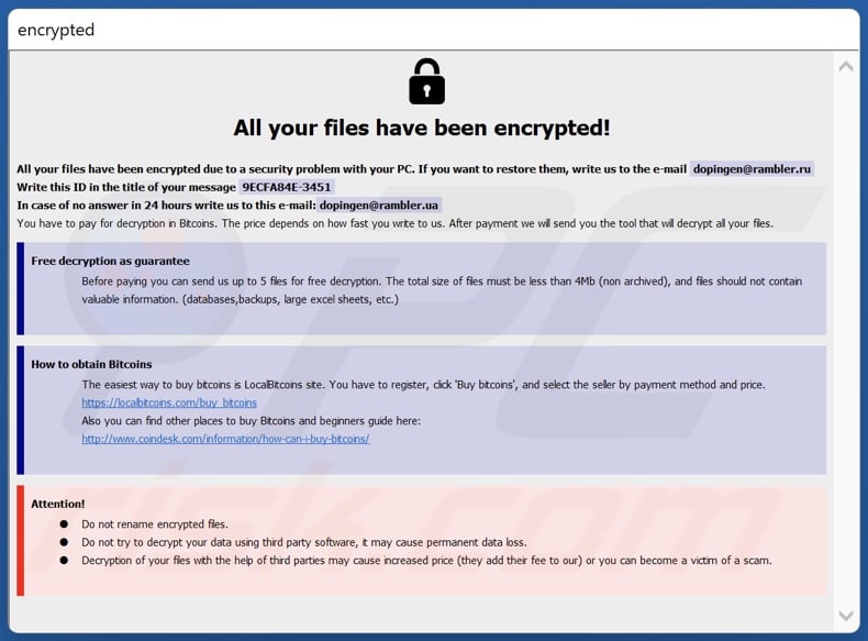 Lucky ransomware nota di riscatto (info.hta)