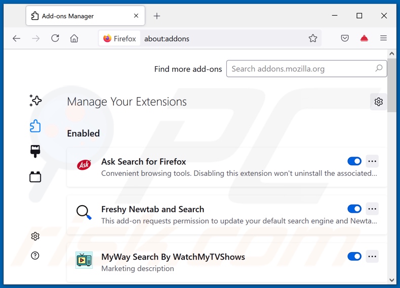 Rimozione delle estensioni di Mozilla Firefox relative a search-content.com