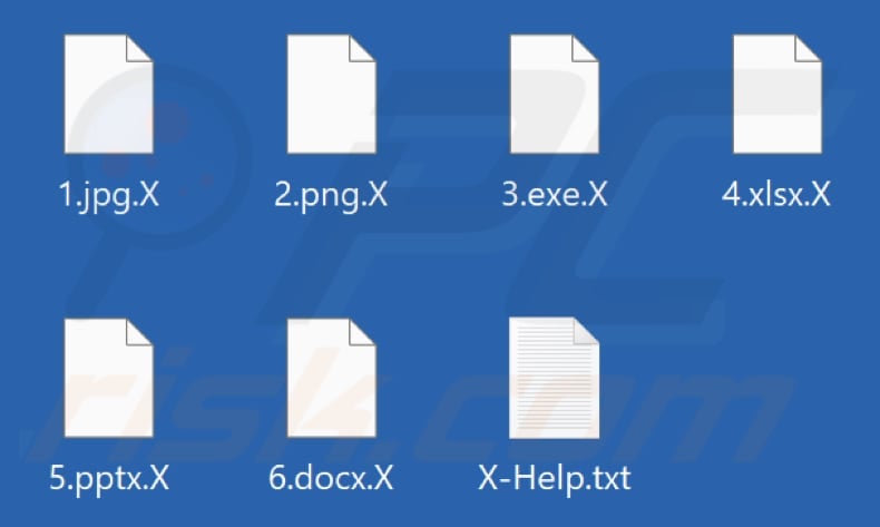 File crittografati da X ransomware (estensione .X)