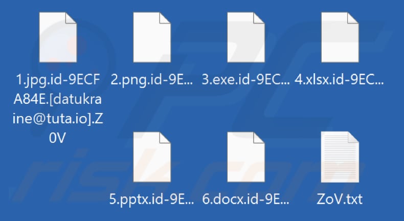 File crittografati da ZOV ransomware (estensione .Z0V)