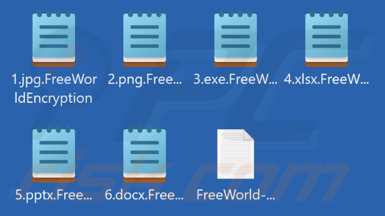 File crittografati dal ransomware FreeWorld (estensione .FreeWorldEncryption)