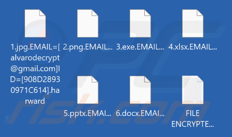File crittografati da Harward ransomware (estensione .harward)