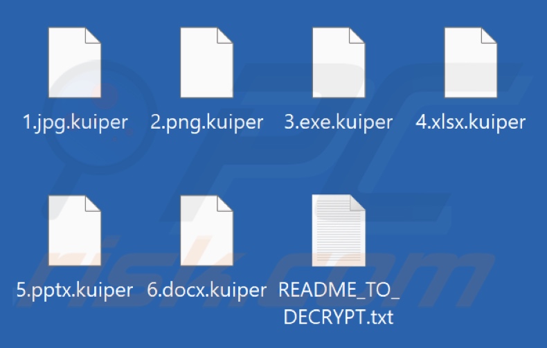 File criptati dal ransomware Kuiper (estensione .kuiper)