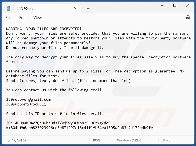 Halo ransomware nota di riscatto (!_INFO.txt)