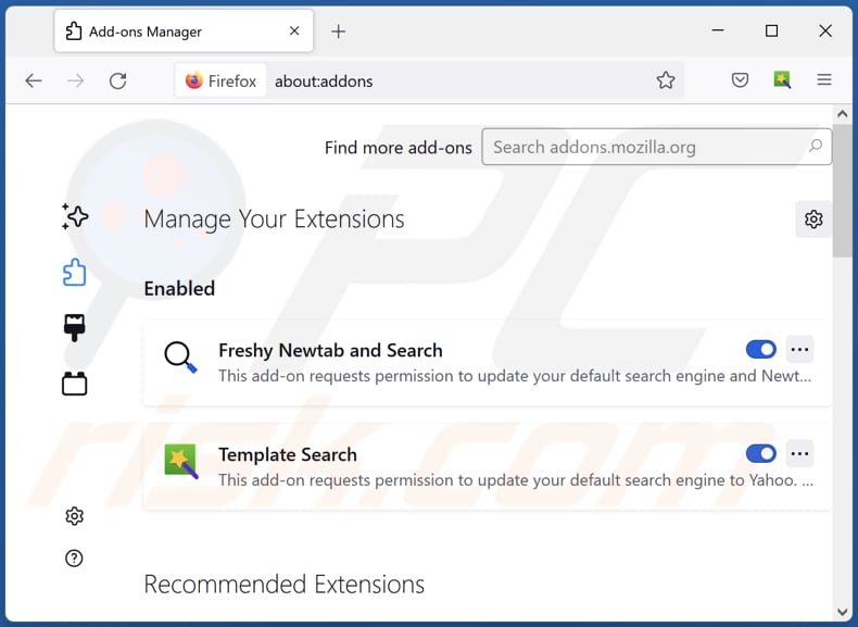 Rimozione delle estensioni relative a askaibrowser.com per Mozilla Firefox