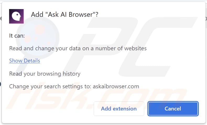 Chiedi al dirottatore del browser AI Browser chiedendo le autorizzazioni