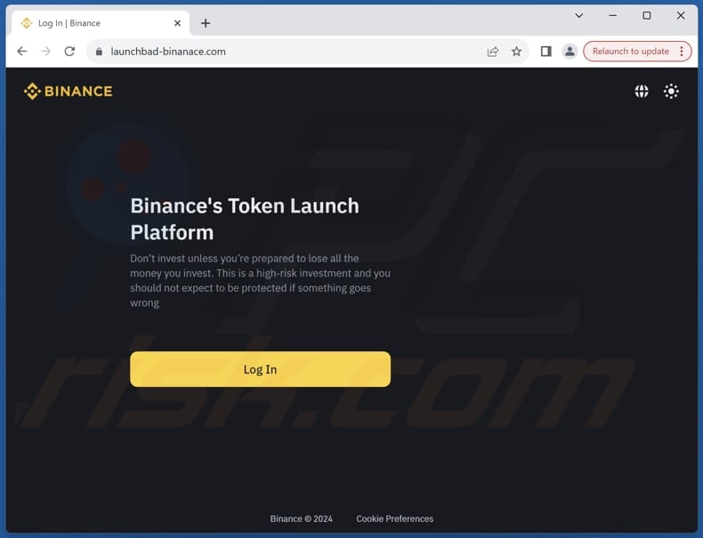 Binance's Token Launch truffa