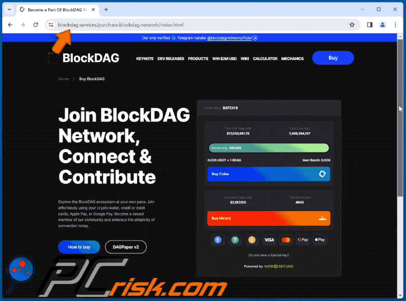 Comparsa della truffa Join BlockDAG Network