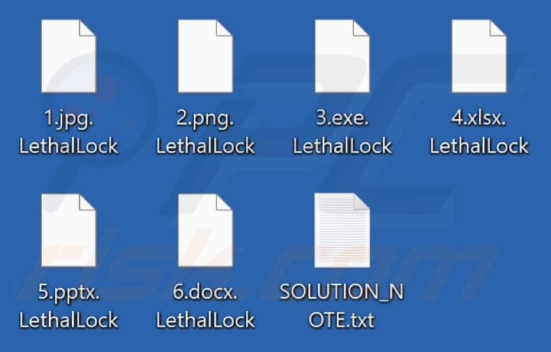 File crittografati dal ransomware Lethal Lock (estensione .LethalLock)