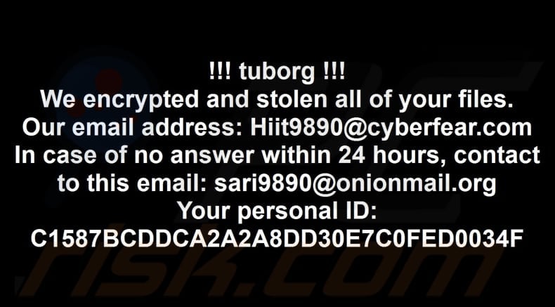 Tuborg ransomware carta da parati