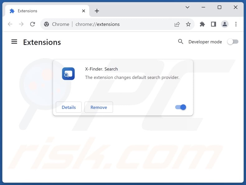 Rimozione delle estensioni di Google Chrome correlate a x-finder.pro