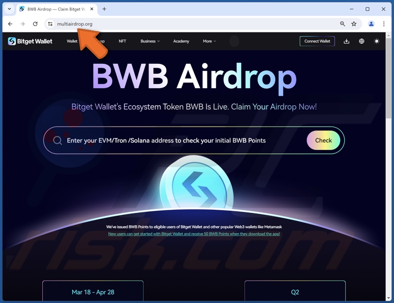 Bitget Wallet (BWB) Airdrop truffa