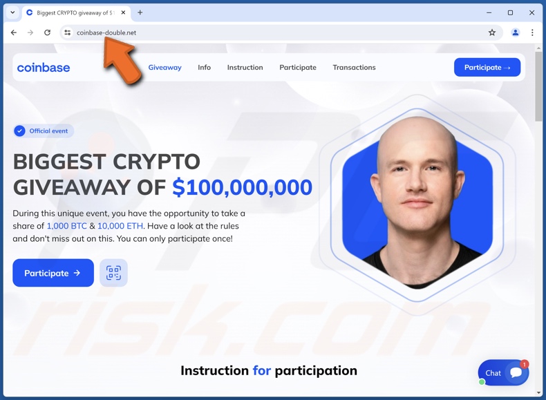 Coinbase Crypto Giveaway truffa