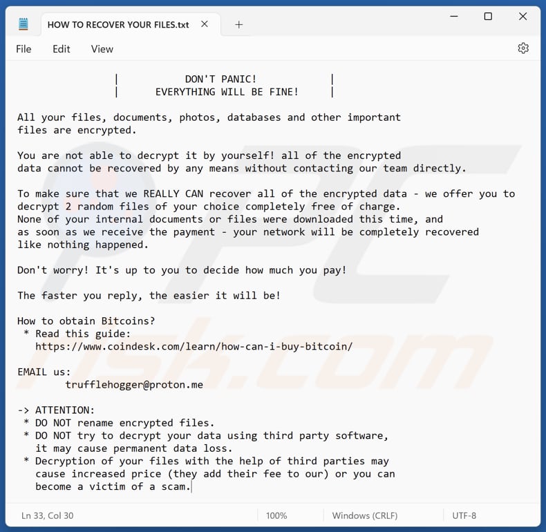EDHST ransomware file di testo (HOW TO RECOVER YOUR FILES.txt)