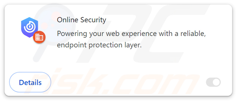 Fake Online Security Chrome estensione del browser