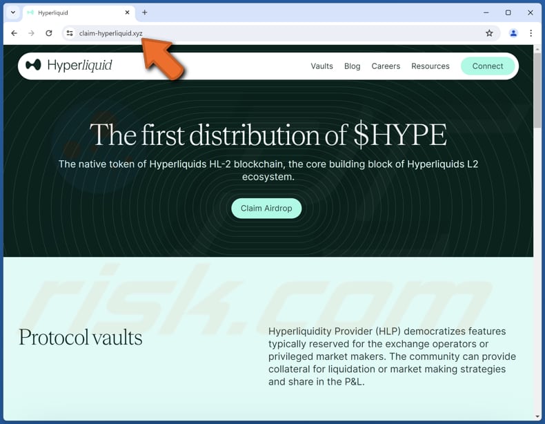 Hyperliquid ($HYPE) Airdrop truffa