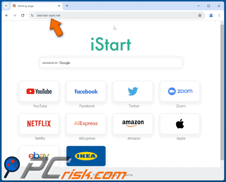 internet-start.net reindirizzare (GIF)