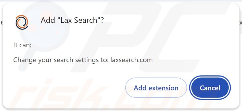 Il dirottatore del browser Lax Search chiede le autorizzazioni