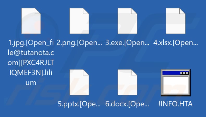 File criptati dal ransomware Lilium (estensione .lilium)