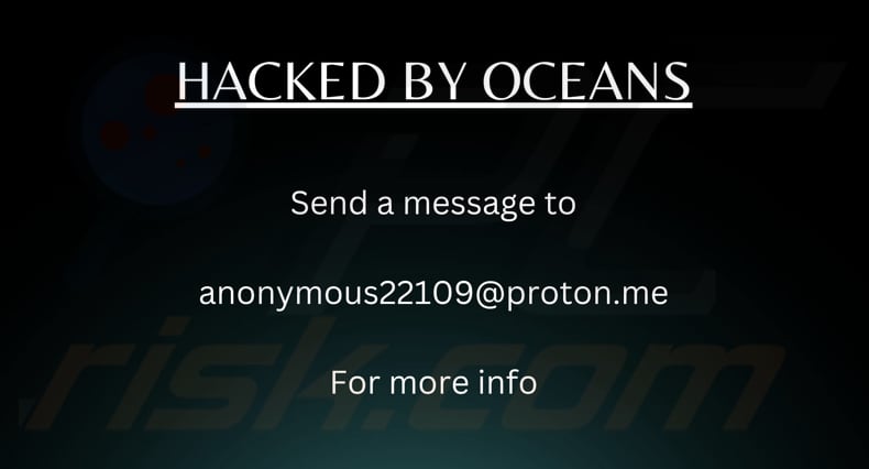 OCEANS ransomware carta da parati