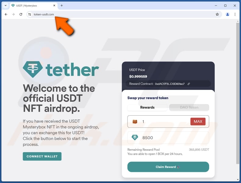 USDT NFT Airdrop truffa