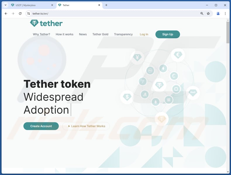 USDT NFT Airdrop sito web reale tether.to