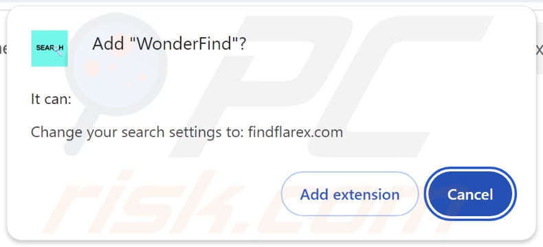 Il dirottatore del browser WonderFind chiede le autorizzazioni
