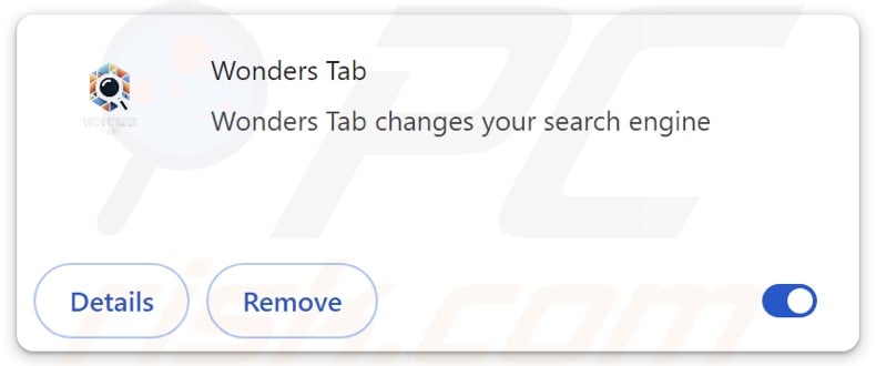 Wonders Tab browser hijacker