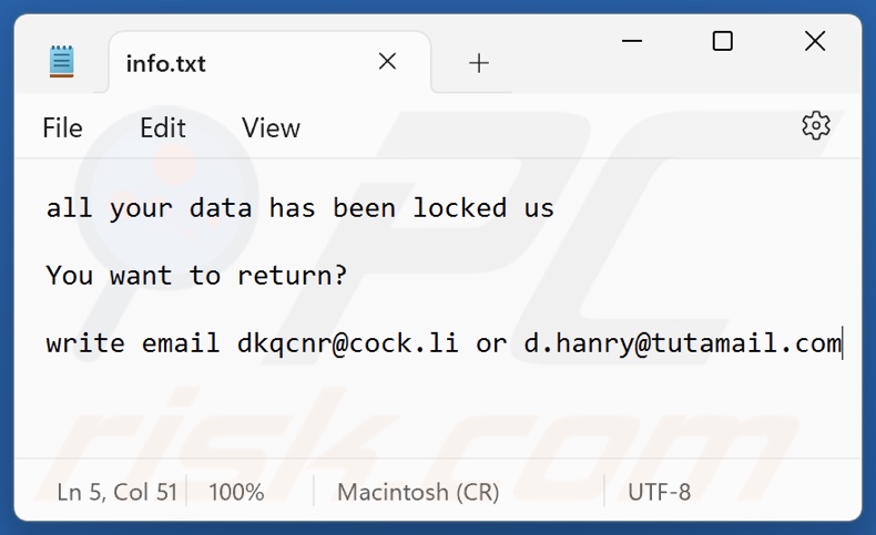 Dkq ransomware file di testo (info.txt)