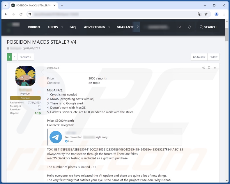 Il malware Poseidon promosso online