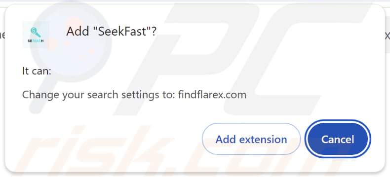 Il dirottatore del browser SeekFast chiede le autorizzazioni