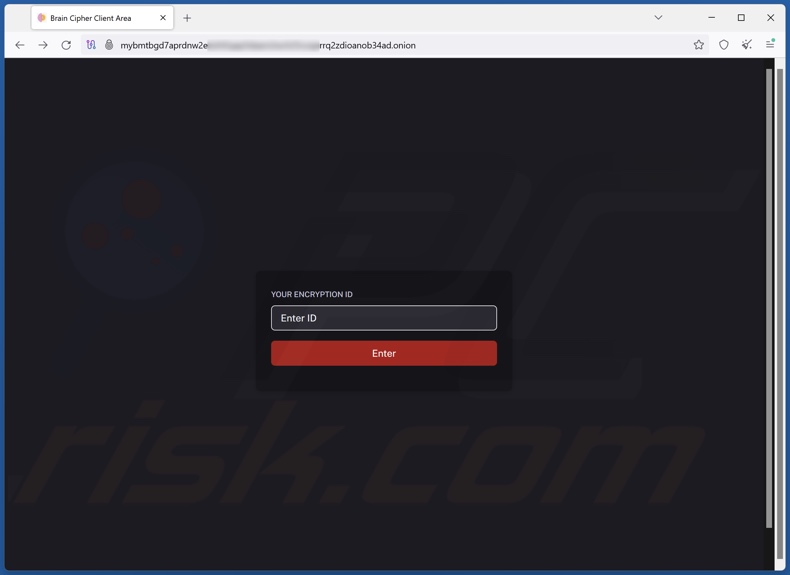 Brain Cipher ransomware sito web