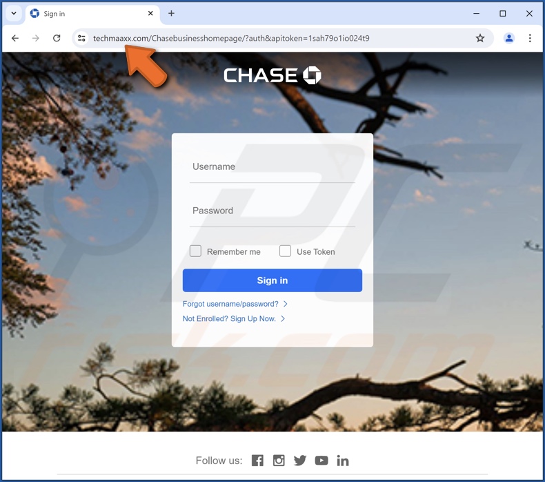 Chase - Account Verification e-mail truffa promossa sito di phishing