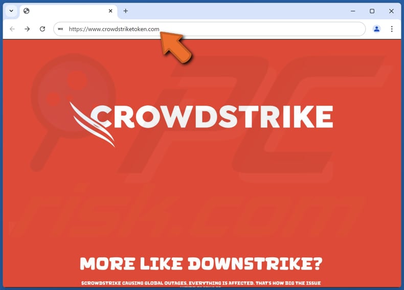 Sito web truffa di CrowdStrike che promuove il token Crowdstrike