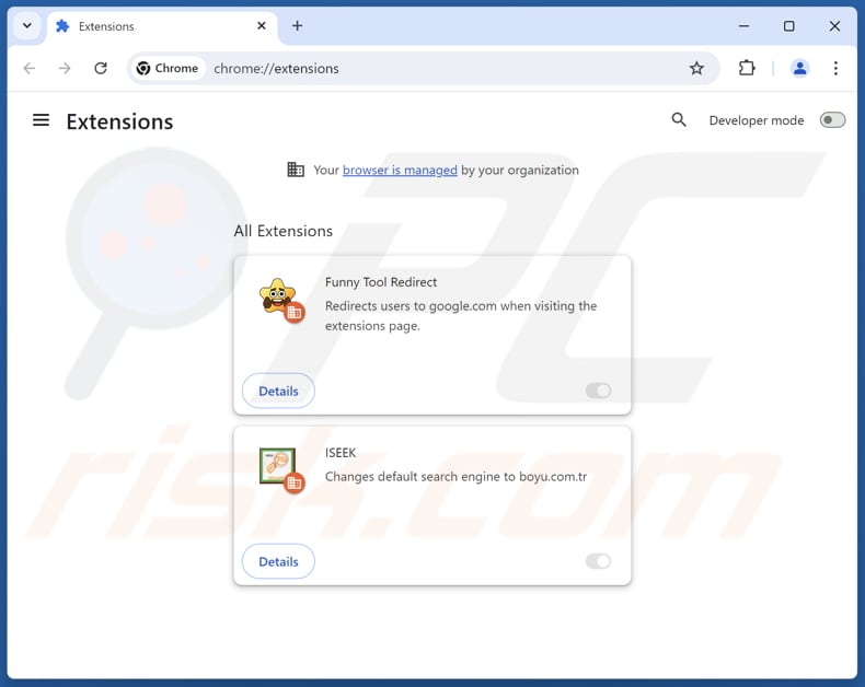 Rimozione di Funny Tool Redirect da Google Chrome passo dopo passo 2