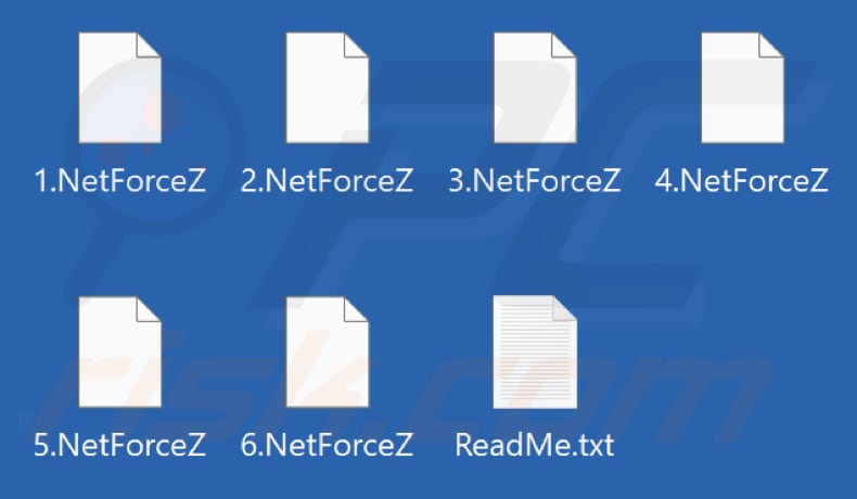 File criptati dal ransomware NetForceZ (estensione .NetForceZ)